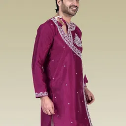 FRANSCART Men Ethnic Motifs Embroidered Thread Work Kurta image 3