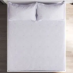 Home Centre Purple Floral 144 TC Bedsheet with 2 Pillow Covers image 5