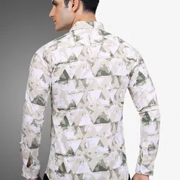 D Finish Men Smart Fit Abstract Printed Spread Collar Cotton Casual Shirt image 2