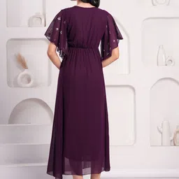 OH MI DIOS Women Round Neck Calf Length Half Sleeve Dress image 4