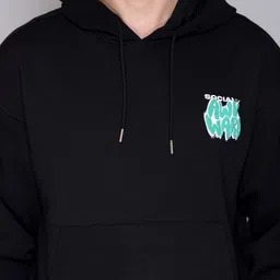 Antiloop Men Typography Printed Hooded Pullover Sweatshirt image 3