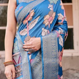 MAHARANI COUTURE Floral Printed Tussar Saree image 3