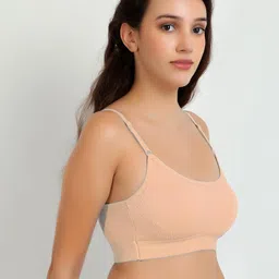 samvar Women Cotton Dark Green,Brown Non Padded Non-Wired Lingerie Bra Sport wear Gym Crop Tank Top image 5