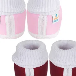 NESKA MODA 3 To 12 Months Infants Set of 2 Pair Cute Cotton Butterfly Shoe Booties image 3