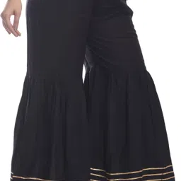 clothy n wave Women Regular Fit Black Viscose Rayon Trousers image 3