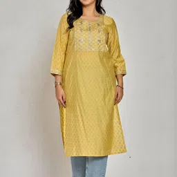 ADITEE Women Mustard Kurta Sets image 3