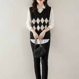 HERE&NOW Women Printed Sweater Vest image 1