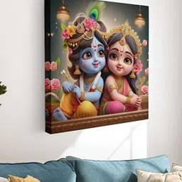 Myntra Elegant Homes Blue & Pink 1 Piece Canvas Other Wall Paintings-image-54