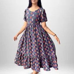 Bhavika Ethnic Motifs Printed Pure Cotton Khadi Kurti image 4