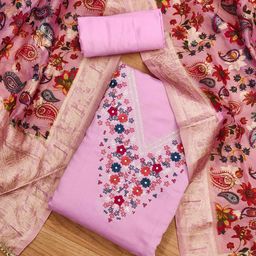 LeeliPeeri Designer Embroidered Unstitched Dress Material-picture-3