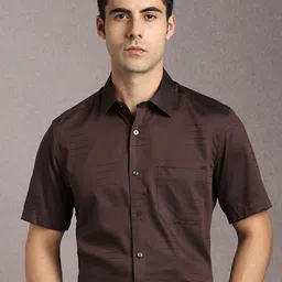 Louis Philippe Printed Spread Collar Cotton Formal Shirt-picture-42