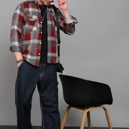 ELLIPSE Buffalo Checked Long Sleeves Woolen Shirt image 4