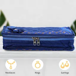 Kuber Industries Yellow & Blue 2 Pcs Textured 7 Compartments Jewellery Organisers image 4