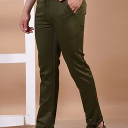 Canary London ss-25 Men Textured Smart Slim Fit Wrinkle Free Chinos Trousers image 3