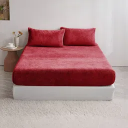 bsb home Red 220TC King Bedsheet Set 182.88 m x 218.44 m-picture-17