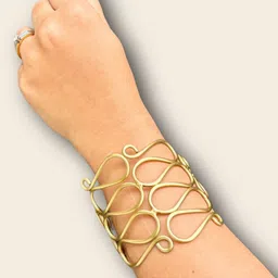 UnfoldSelf Women Gold-Plated Cuff Bracelet-image-11