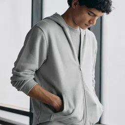 Andamen Men Hooded Solid Lightweight Bomber Jacket image 4