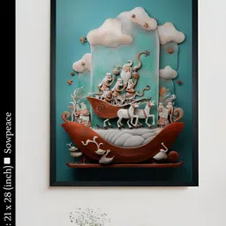 SOWPEACE Blue & Orange 1 Piece Canvas Other Wall Photographs-picture-12