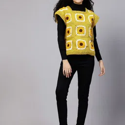 Sugercandy Women Ribbed Woollen Sweater Vest-image-58