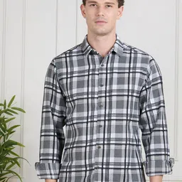 VALEN CLUB Men Premium Tartan Checks Opaque Checked Casual Shirt-image-78
