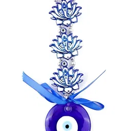 VASTU ART Blue Ganesha Evil Eye With lotus Symbol Wall Hanging image 2
