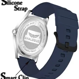 analogue Minimalist Slim Series | Smart Watch Strap | Smart Clip | Soft Silicon | Boys Analog Watch - For Men ANLG-491-BLUE-BLUE-SC image 3
