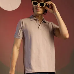 Campus Sutra Men Solid Polo Collar Cotton T-shirt-image-2
