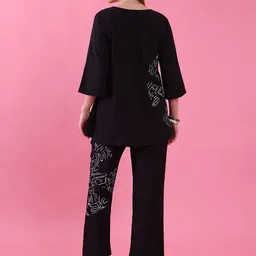 SHEETAL Associates Printed V Neck Top With Trousers Co-Ords image 2