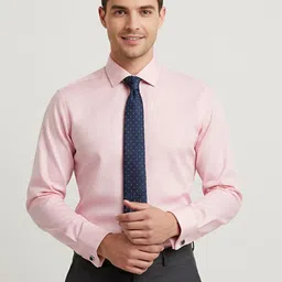 Yugnik Men Smart Slim Fit Textured Spread Collar Cotton Formal Shirt-picture-37