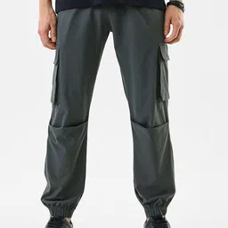 Snitch Men Dark Grey Mid-Rise Relaxed Fit Trouser-picture-33