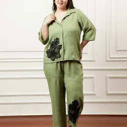 Athena Ample Embellished Shirt & Trouser Co-Ords-image-91