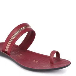 DRACKFOOT Women Printed Slip-On Lightweight One Toe Flats With Western - Embellished image 3