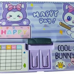 glamnjoy Pencil Box dual compartments, schedule, push-button access, compass, multiple themes Art Plastic Pencil Box-picture-36