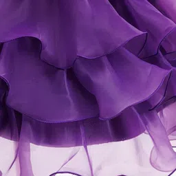 StyleCast x Revolte Colourblocked Puff Sleeve Layered Georgette Fit & Flare Midi Dress image 3