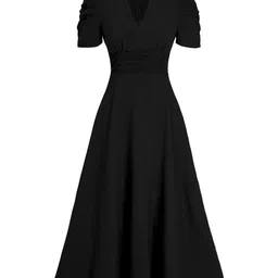 Sugathari Puff Sleeve Fit & Flare Midi Dress image 2