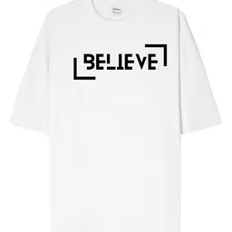 Fashnobic Typography Printed Drop-Shoulder Sleeves Oversized Cotton T-shirt image 3