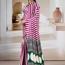 all about you Striped Satin Saree image 3