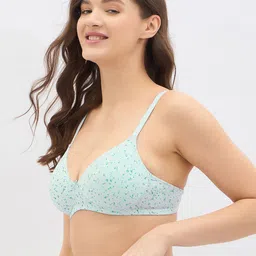 Clovia Floral Full Coverage Lightly Padded Non-Wired Regular T-shirt Bra image 4
