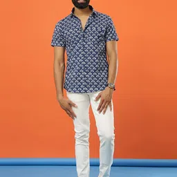 SAY Men Classic Opaque Printed Casual Shirt-image-64