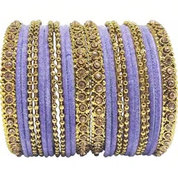 Raj world Purple Glass Artificial Stones Bangle-image-95