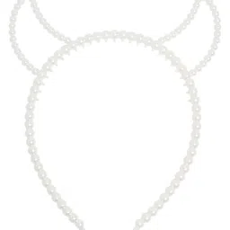 Golden Peacock Girls White Beaded Hairband image 2