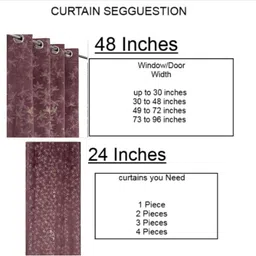 GEET CREATIONS Brown & Beige Floral Window Curtain image 2