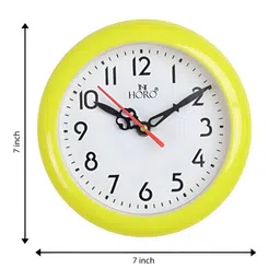 Horo Yellow & White Printed Contemporary Wall Clock image 4