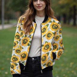 TANDUL Women Floral Lightweight Crop Bomber Jacket-picture-40