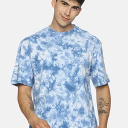 roadster Men Printed Round Neck Pure Cotton Blue T-Shirt-picture-17