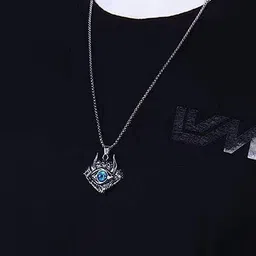 P. R. PRINTS Stainless Steel Silver-Plated Evil Eye Pendants With Chains image 5