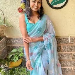 all about you Embellished Sequinned Pure Georgette Designer Saree image 2