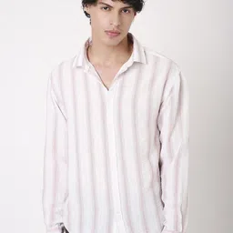 Blnk Men Relaxed Fit Vertical Striped Spread Collar Casual Shirt-image-46