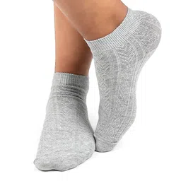 FOOTPRINTS Women Pack Of 3 Self-Design Cotton Ankle-Length Socks image 4