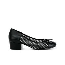 London Rag Embellished Leather Block Heeled Pumps image 3